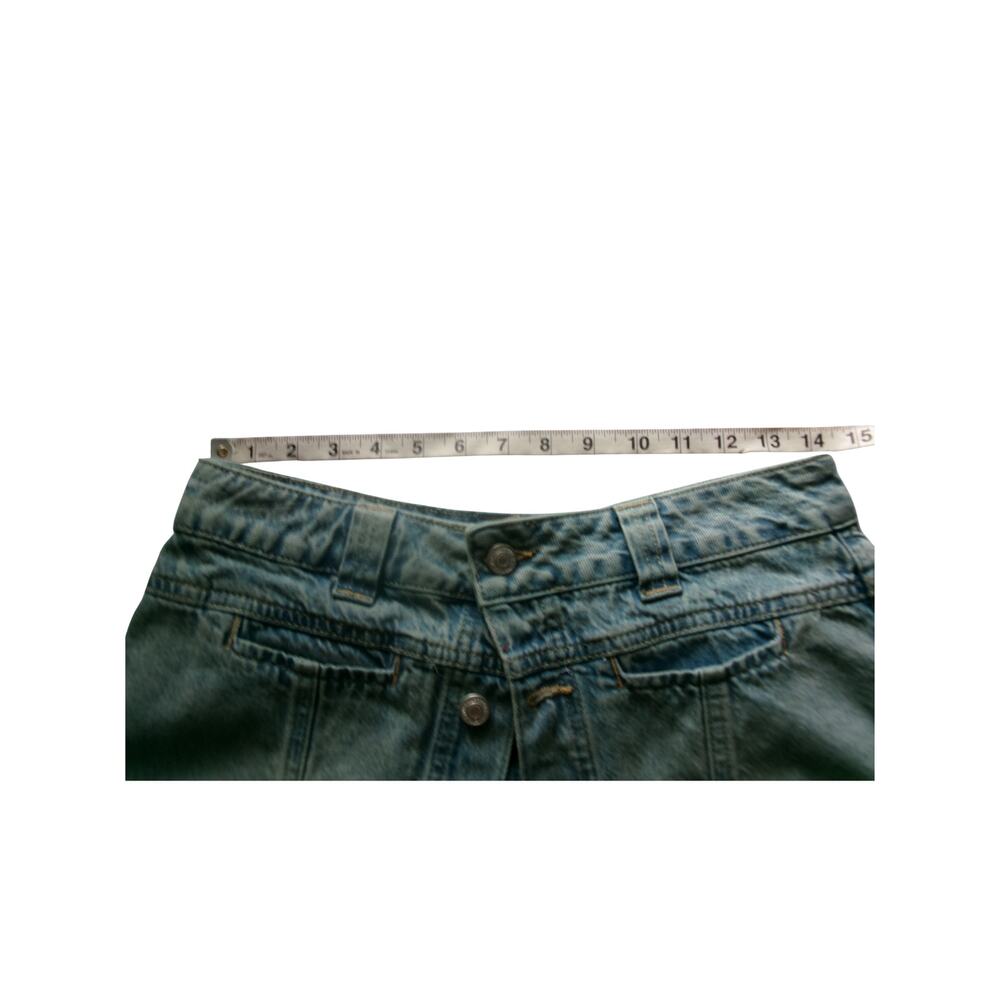 We The Free Free People Denim Skort Women's 30 Button Front Distressed Blue - Picture 5 of 7